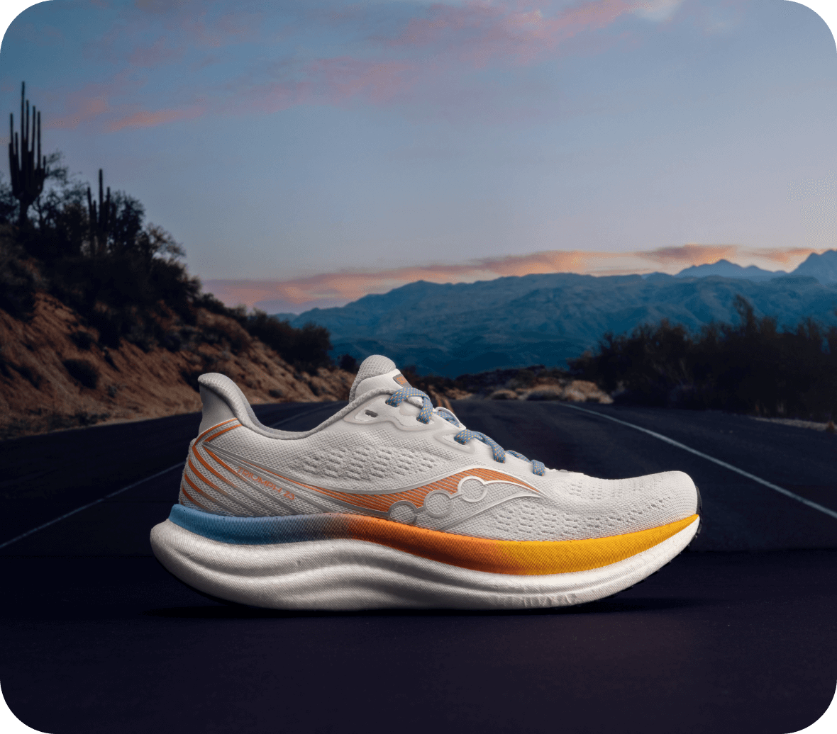 Every Woman's Marathon x Saucony Triumph 23 running shoe.