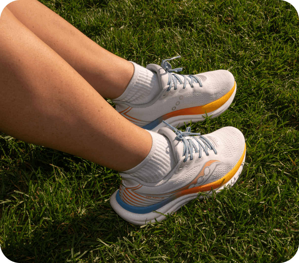 Every Woman's Marathon x Saucony Triumph 23 running shoe.