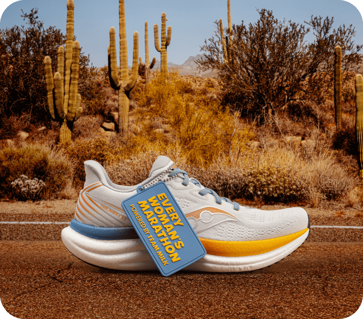 Every Woman's Marathon x Saucony Triumph 23 running shoe.