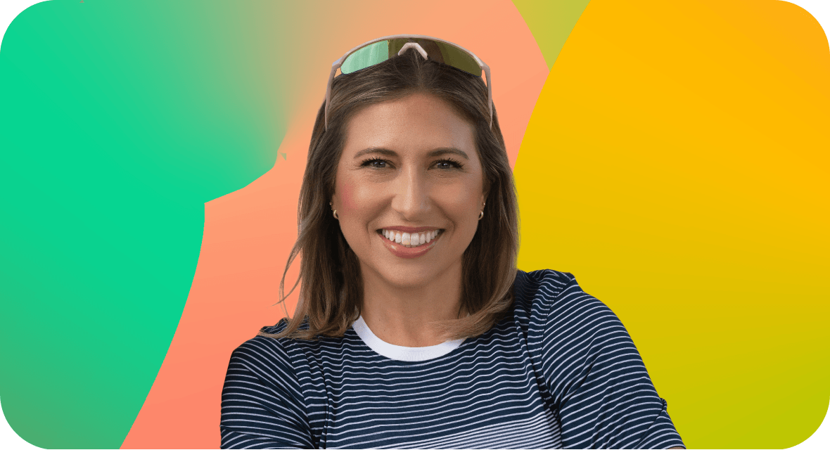 Portrait of Danielle McLaughlin on a gradient background.